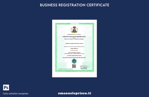 certificato di costituzione della Nigeria in stile verificato Modello Word e PDF